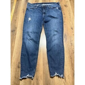 Silver Jeans Co Jeans Womens 16 Blue Denim Jeans Distressed Most Wanted Skinny